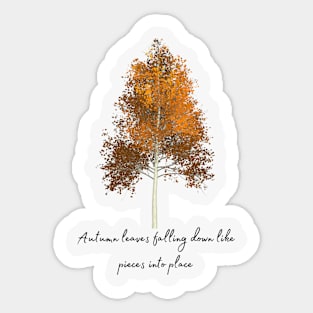 Autumn leaves falling down Sticker